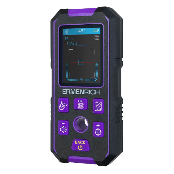 Детектор скрытой проводки Ermenrich Ping SM70, фиолетовый купить по низкой цене | МАКСПРОФИТ