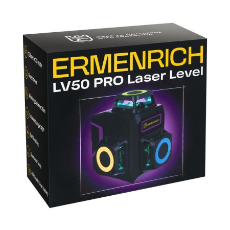 Лазерный уровень Ermenrich PRO LV50, фиолетовый купить по низкой цене | МАКСПРОФИТ